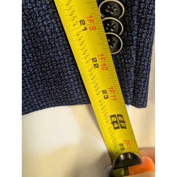 Joseph Abboud Mens Blue Houndstooth Blazer Size 40S Linen & Wool Blend Professio - Picture 6 of 7